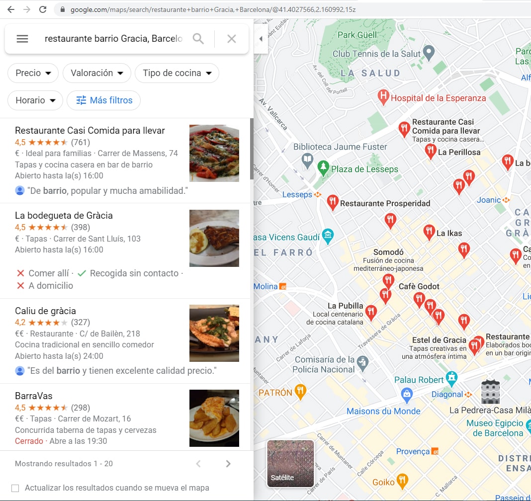Captura pantalla Google maps